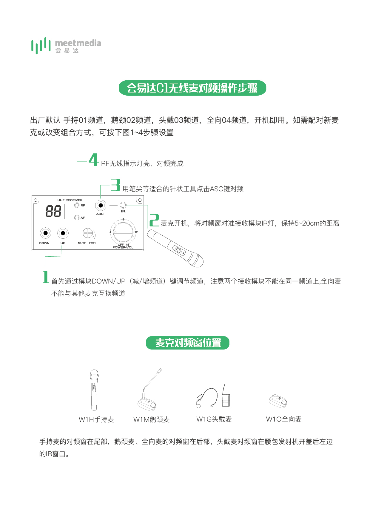 会易达W1M无线鹅颈麦