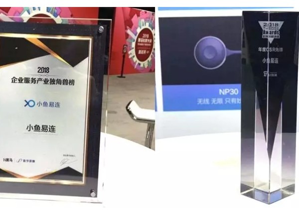 一天两奖！ 小鱼易连获企业服务产业独角兽+年度CSR先锋